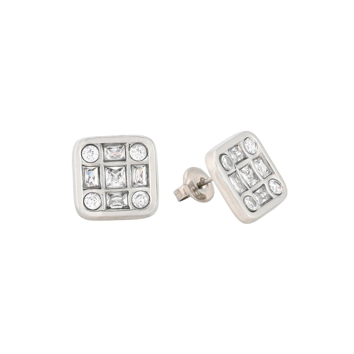 Boucles d'oreilles Alba en acier géométriques