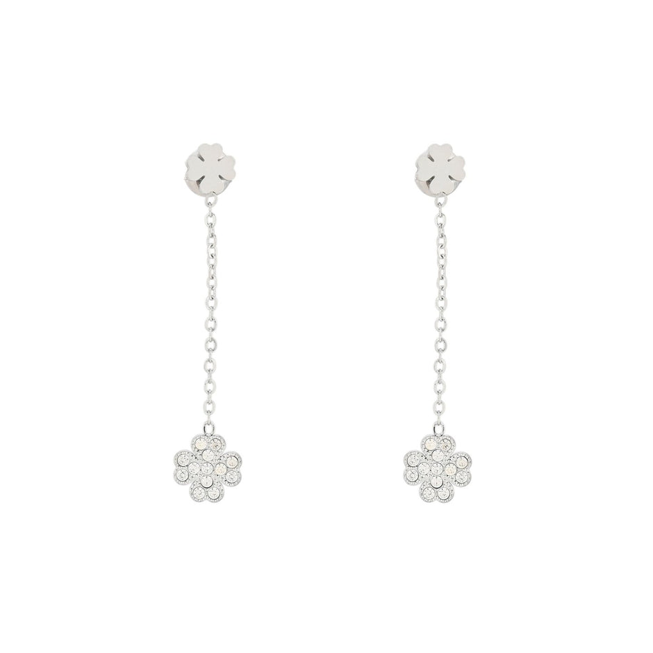 Boucles d\'oreilles en acier suspendu trèfle