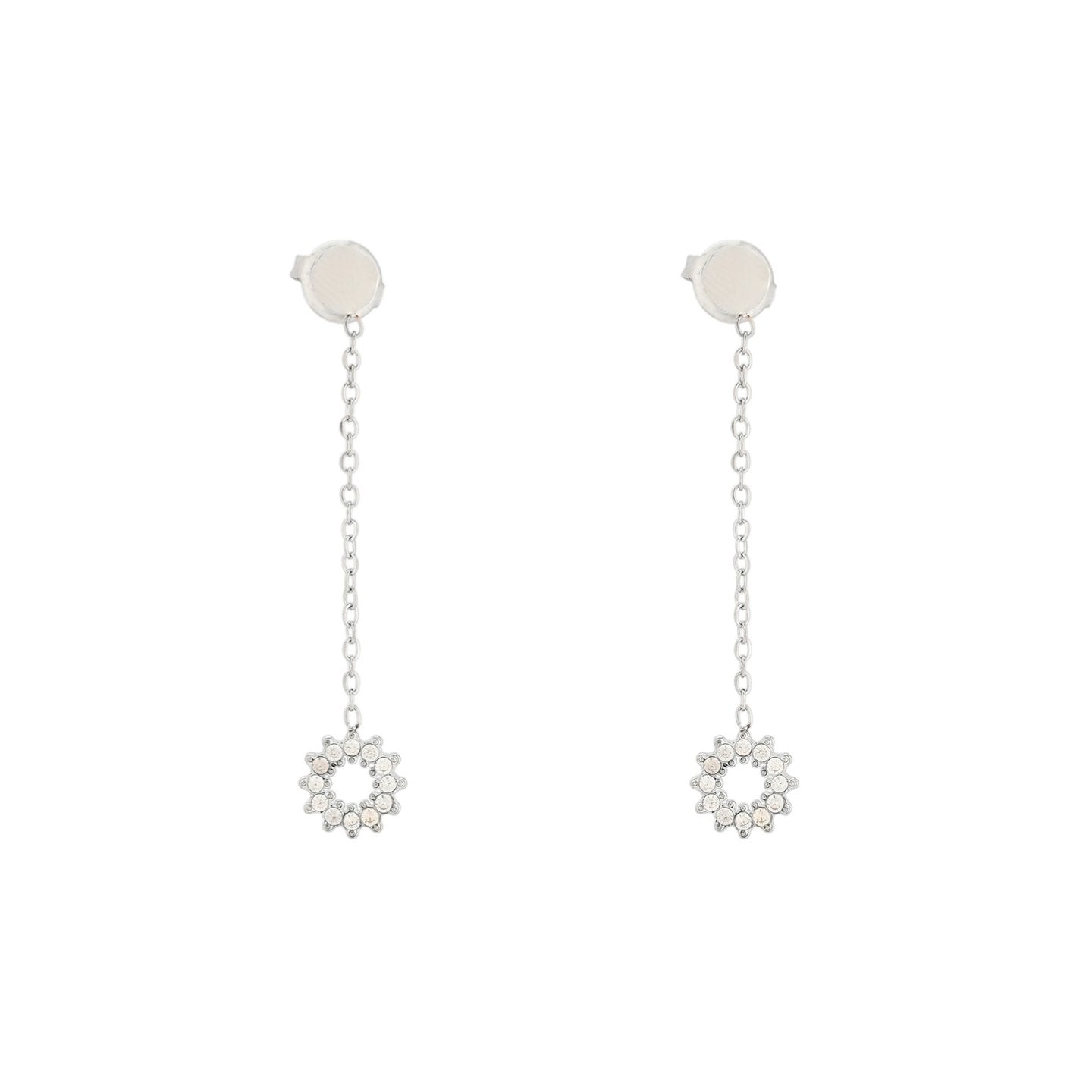 Boucles d'oreilles Alba en acier suspendu avec cercle
