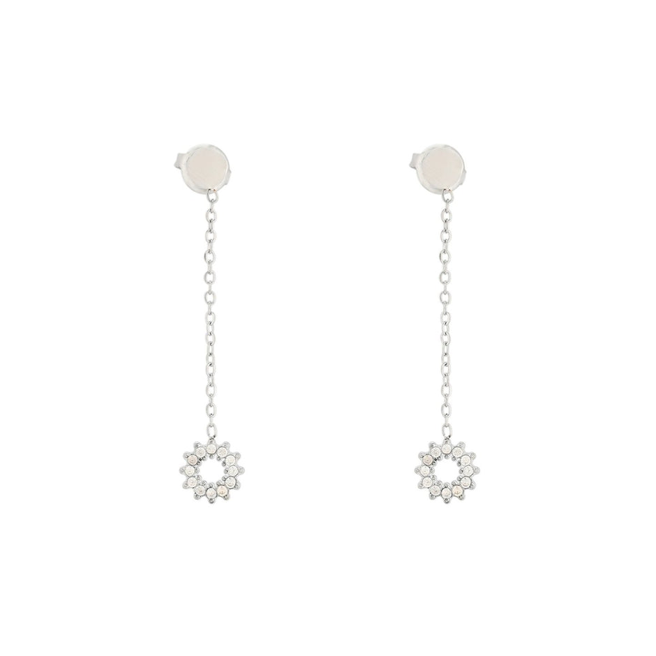Boucles d'oreilles Alba en acier suspendu avec cercle