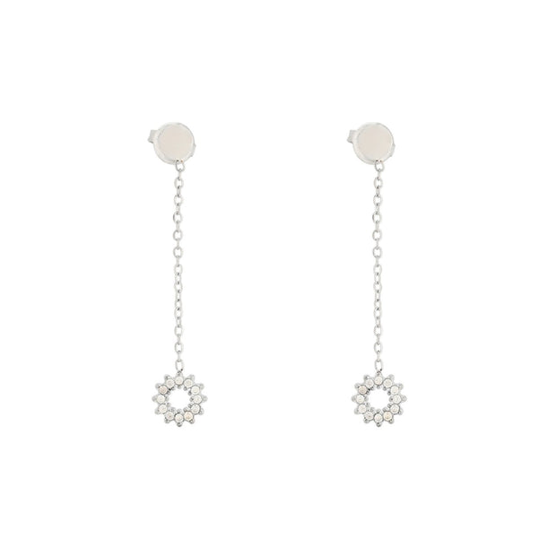 Boucles d'oreilles Alba en acier suspendu avec cercle
