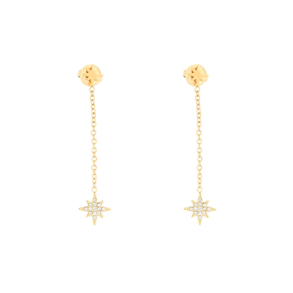 Boucles d'oreilles Alba en acier suspendu avec étoiles