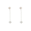 Boucles d'oreilles Alba en acier suspendu avec étoiles