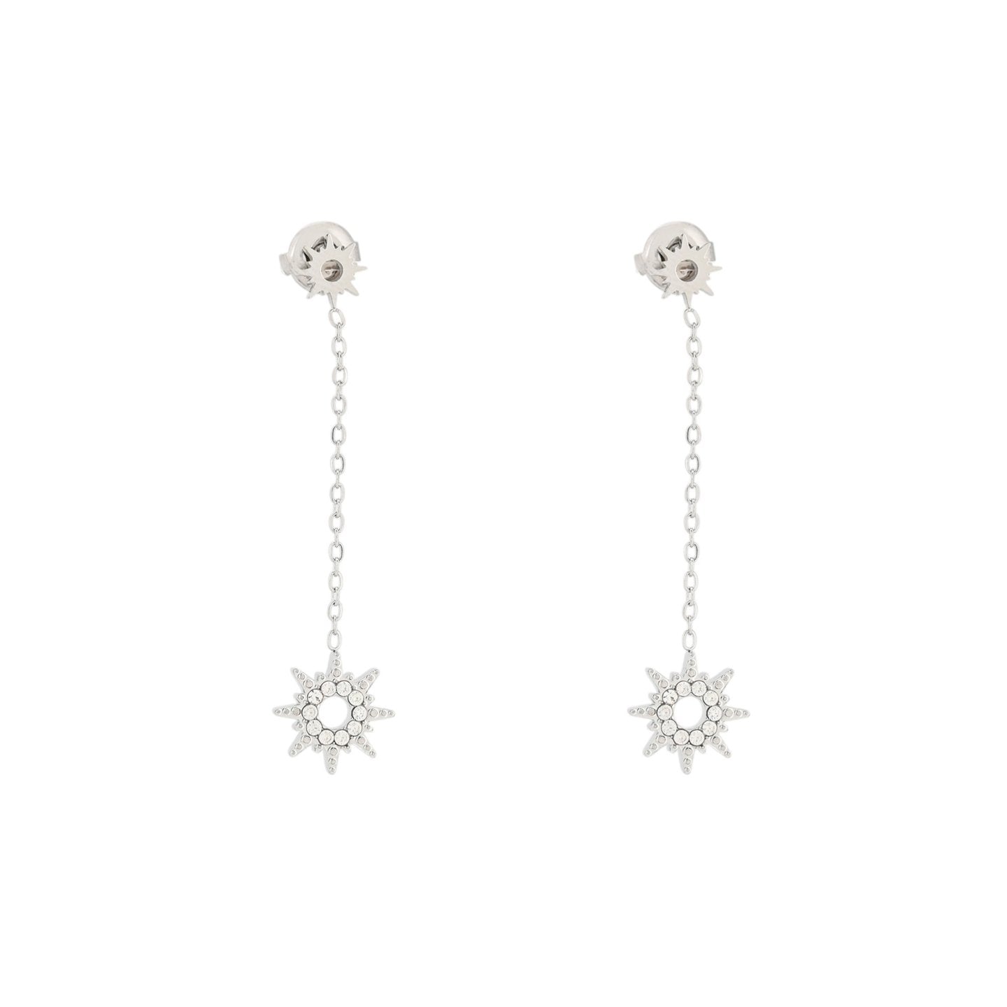 Boucles d'oreilles Alba en acier suspendu soleil