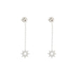 Boucles d'oreilles Alba en acier suspendu soleil