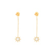 Boucles d'oreilles Alba en acier suspendu soleil