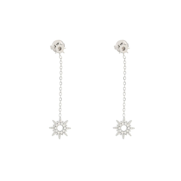 Boucles d'oreilles Alba en acier suspendu soleil