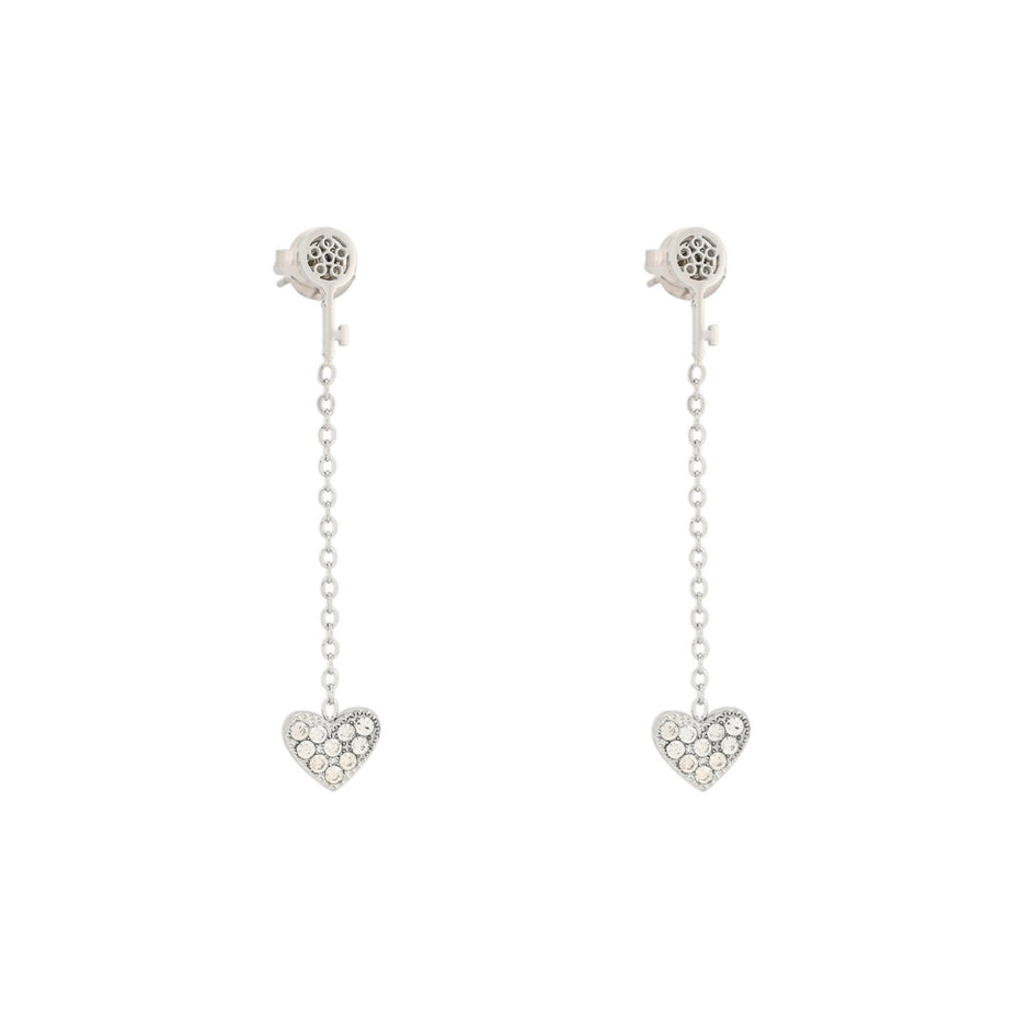 Boucles d'oreilles Alba en acier cœur et clé