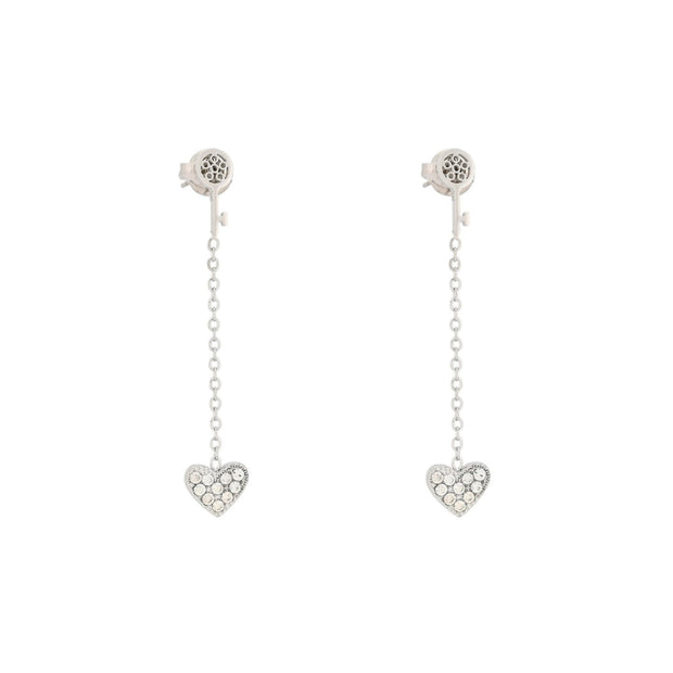 Boucles d'oreilles Alba en acier cœur et clé