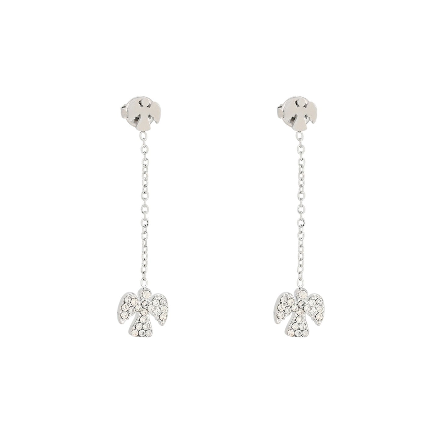 Boucles d'oreilles Alba en acier suspendu ange