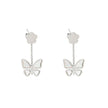 Boucles d'oreilles en acier papillon nacre Alba