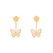 Boucles d'oreilles en acier papillon nacre Alba