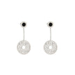 Boucles d'oreilles en acier texture et pierre Alba