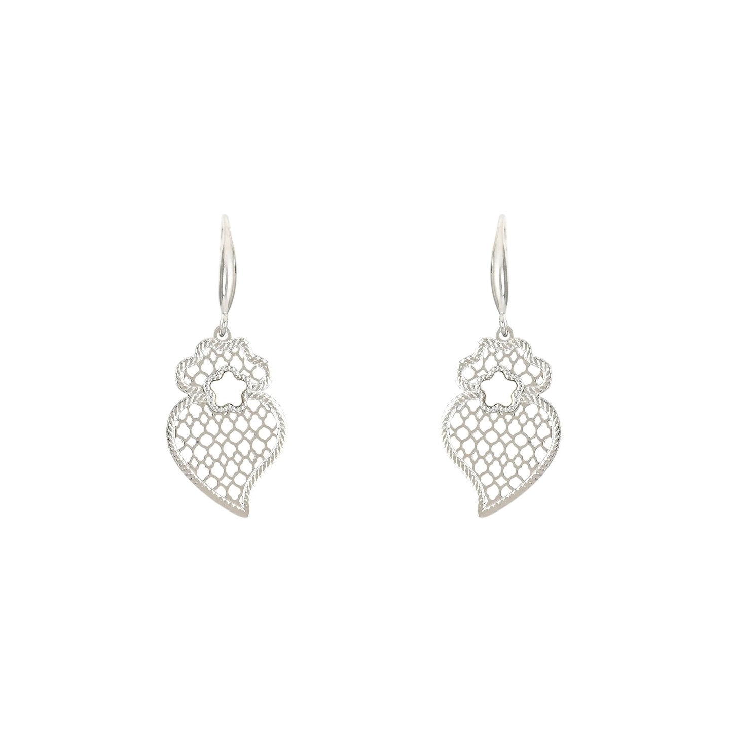 Boucles d'oreilles Aria acier étoile et coração de viana