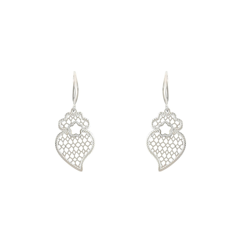 Boucles d'oreilles Aria acier étoile et coração de viana