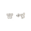 Boucles d'oreilles en acier brillants papillon Alba