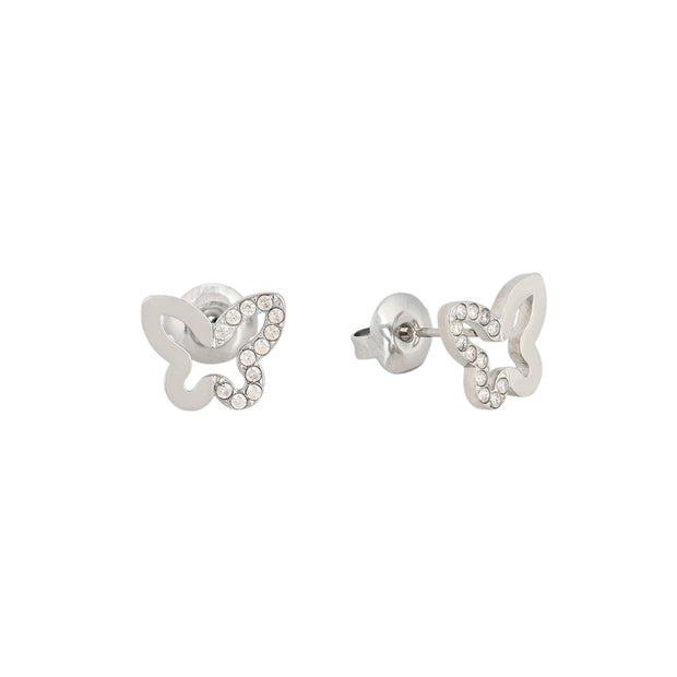 Boucles d'oreilles en acier brillants papillon Alba