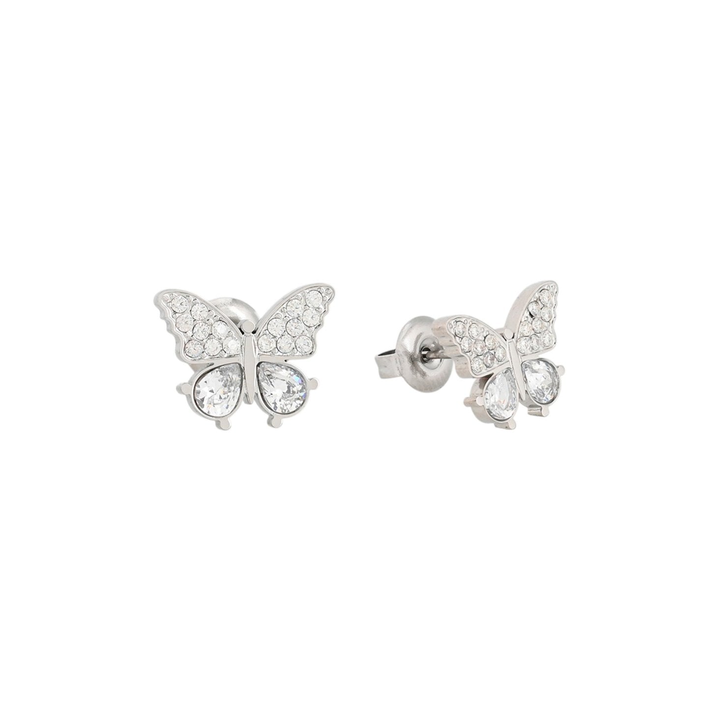 Boucles d'oreilles Alba en acier ovale papillon