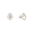 Boucles d'oreilles en acier coeur et couronne Alba