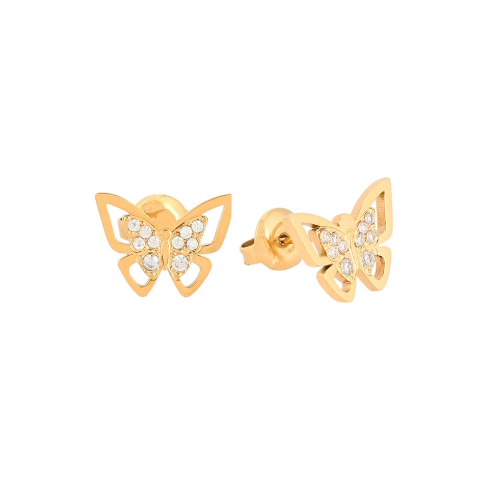 Boucles d'oreilles en acier papillon ouvert Alba