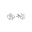 Boucles d'oreilles en acier brillants couronne Alba