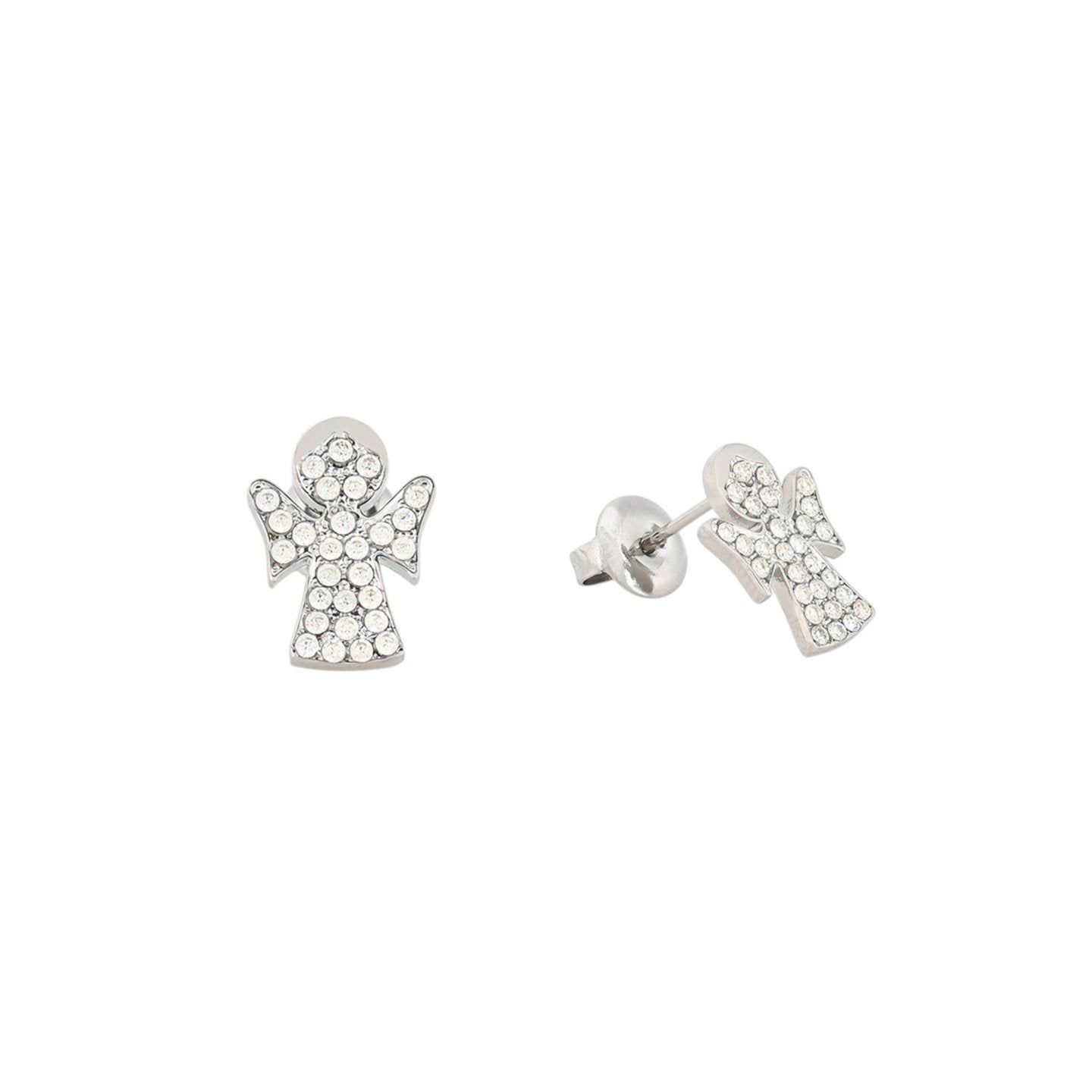 Boucles d'oreilles en acier ange brillants Alba