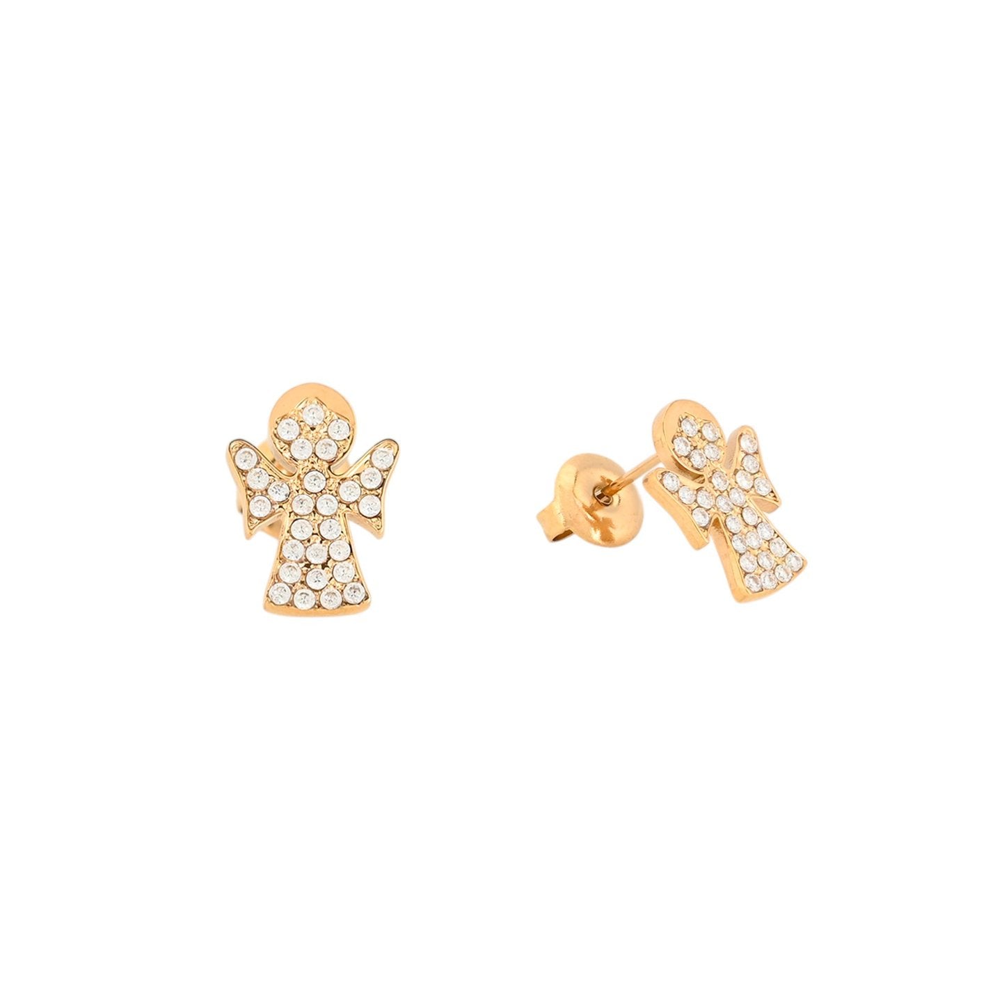 Boucles d'oreilles en acier ange brillants Alba
