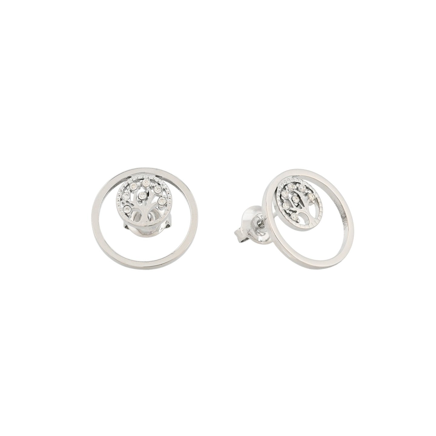 Boucles d'oreilles acier arbre de la vie Alba