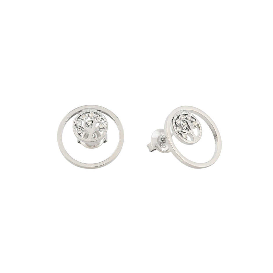 Boucles d'oreilles acier arbre de la vie Alba
