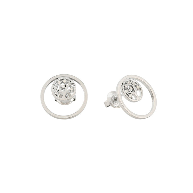 Boucles d'oreilles acier arbre de la vie Alba