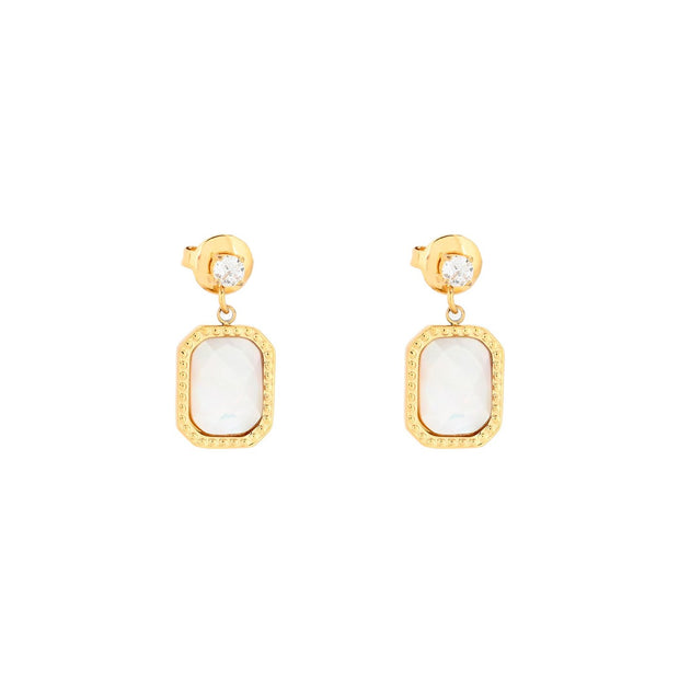 Boucles d'oreilles pendantes en acier rectangulaire Alba