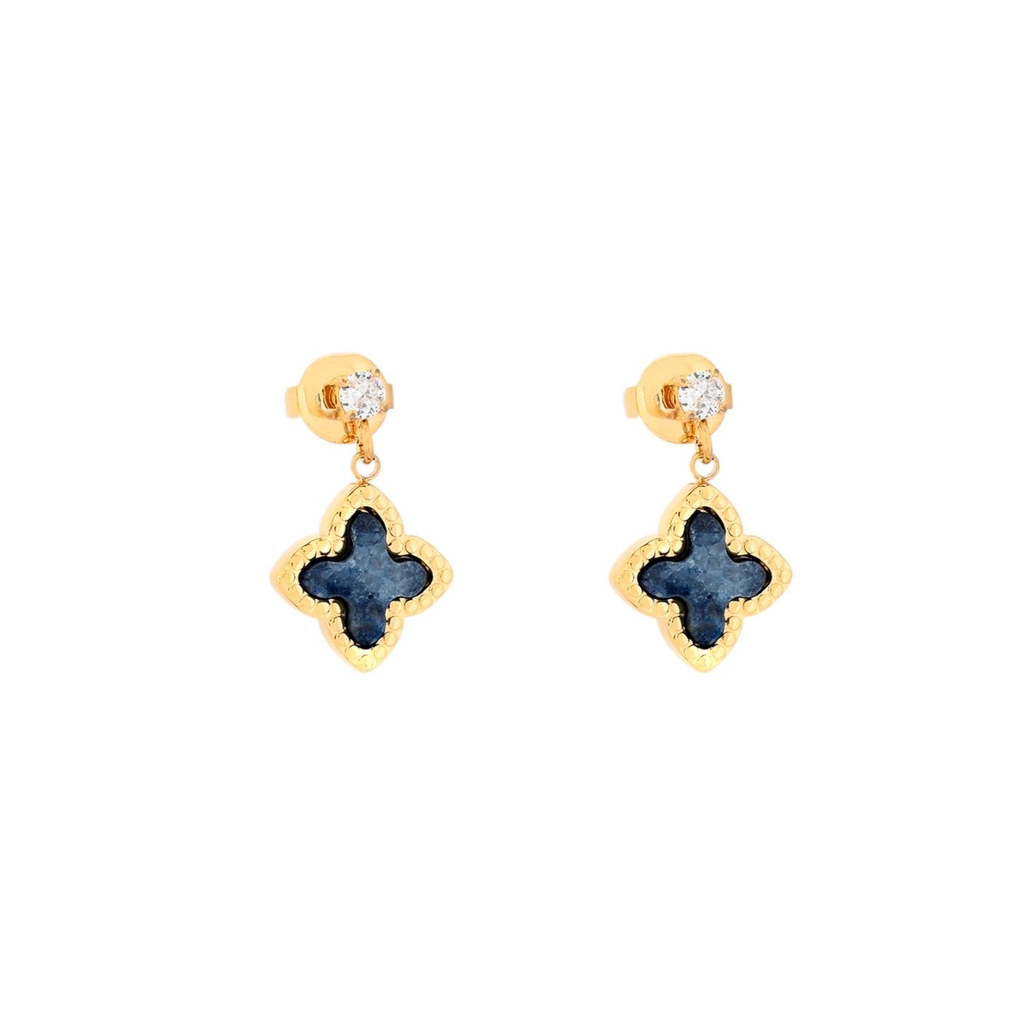 Boucles d\'oreilles pendantes en acier forme de fleur