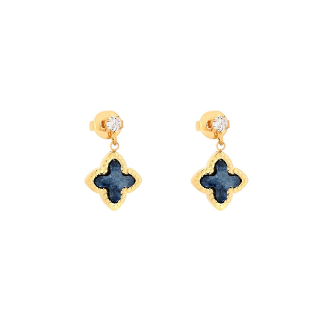 Boucles d\'oreilles pendantes en acier forme de fleur