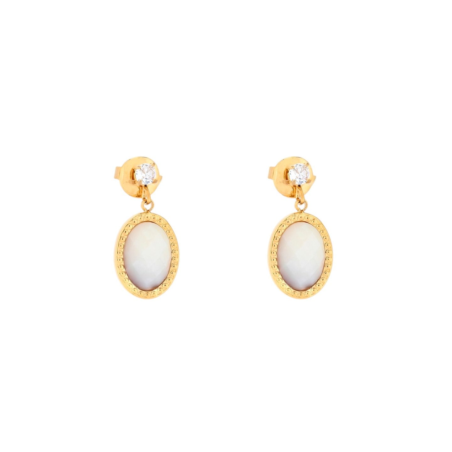 Boucles d'oreilles pendantes en acier ovale Alba