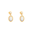 Boucles d'oreilles pendantes en acier ovale Alba