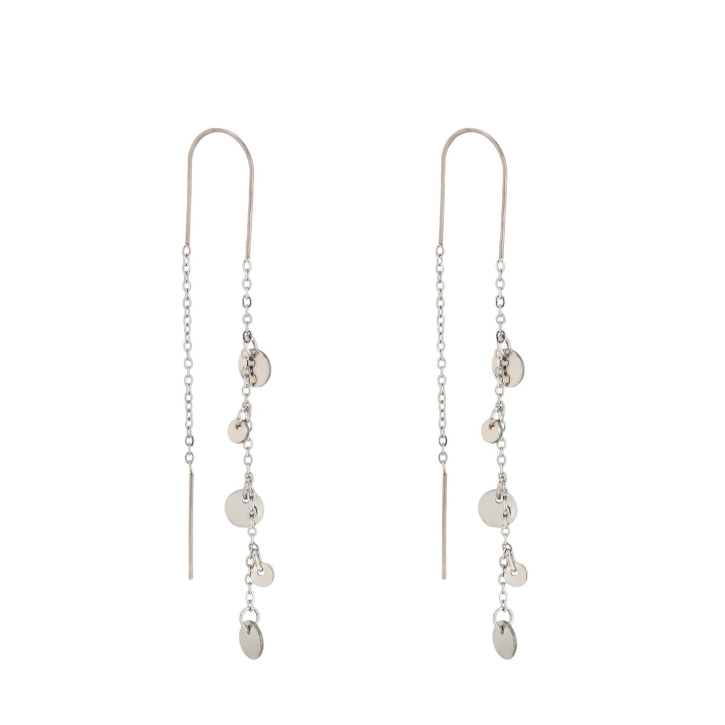 Boucles d'oreilles Alba en acier long rond