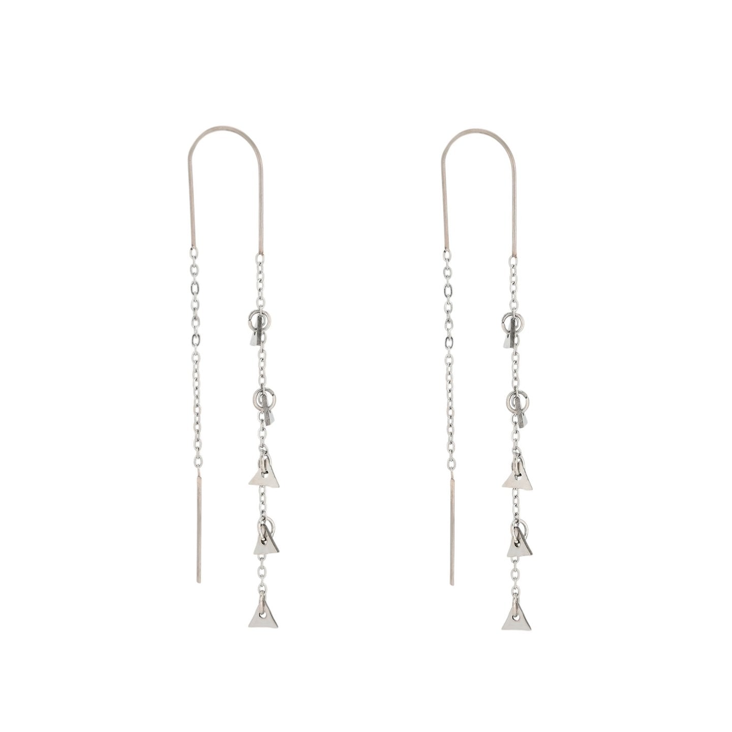 Boucles d'oreilles Alba en acier long triangles