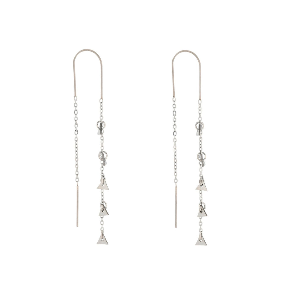 Boucles d'oreilles Alba en acier long triangles