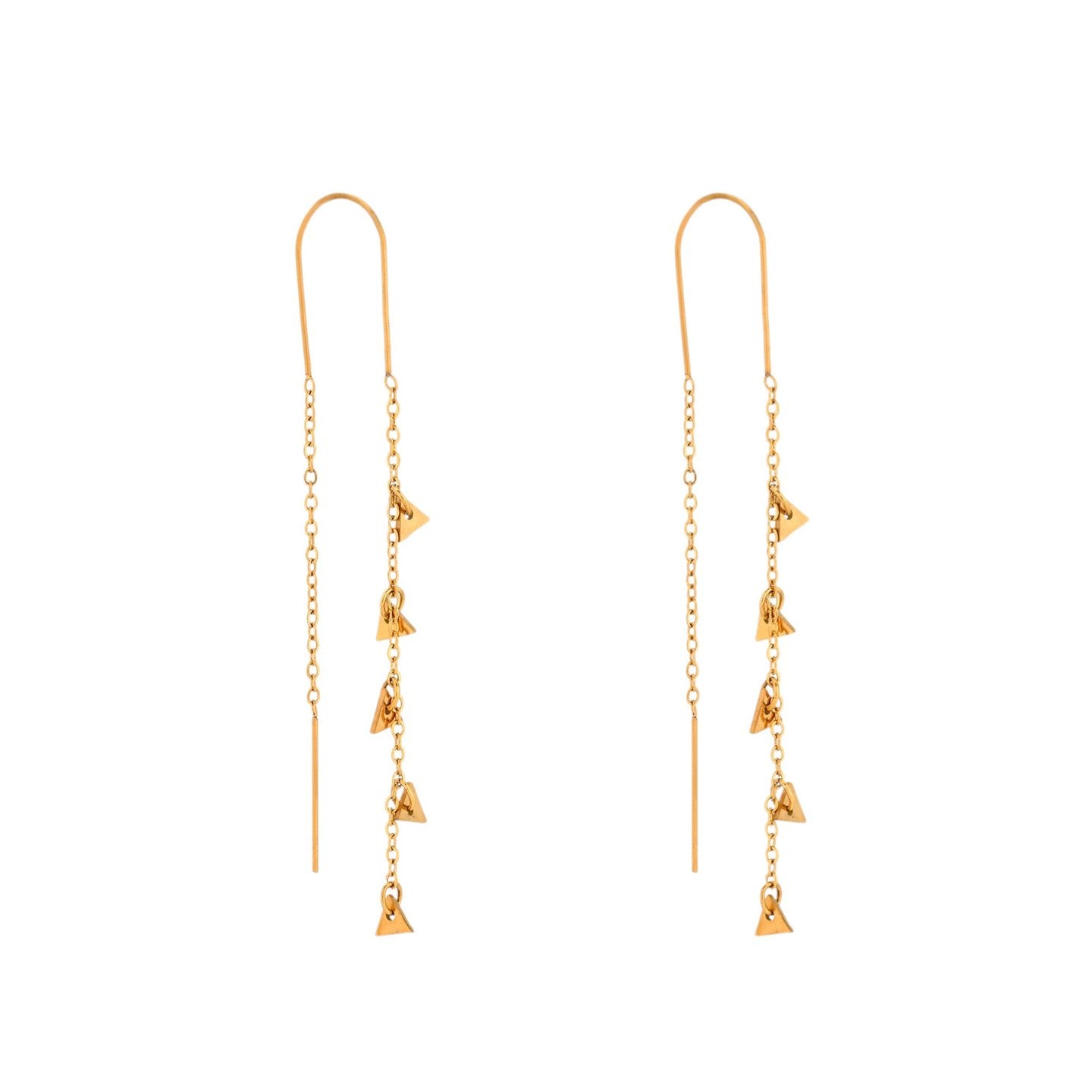 Boucles d'oreilles Alba en acier long triangles