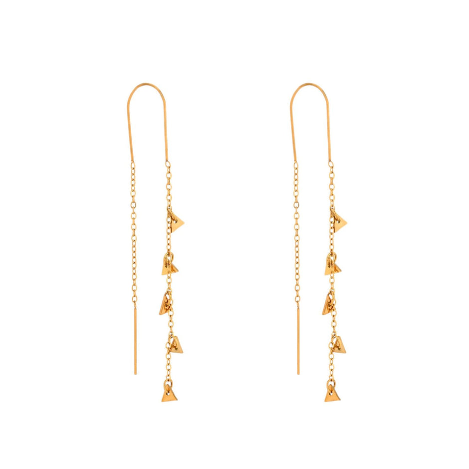 Boucles d'oreilles Alba en acier long triangles