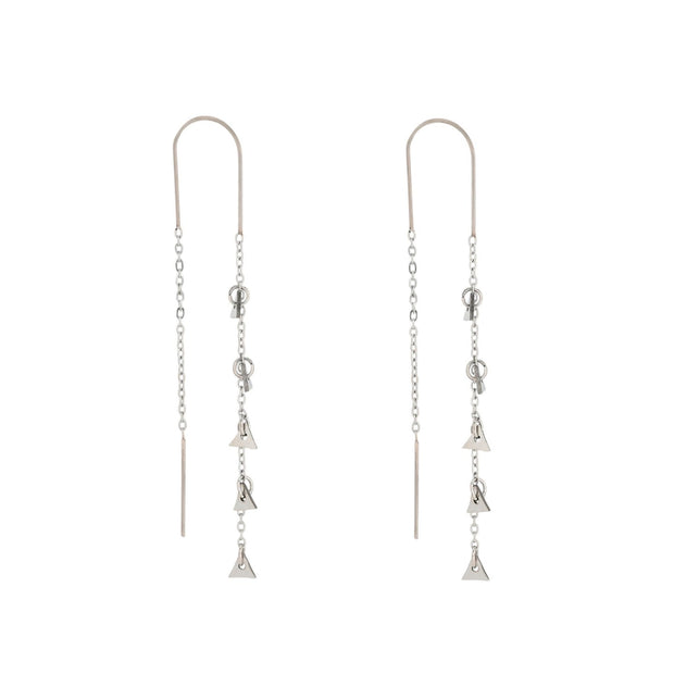 Boucles d'oreilles Alba en acier long triangles