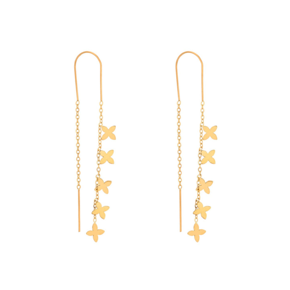 Boucles d'oreilles Alba en acier long trèfles