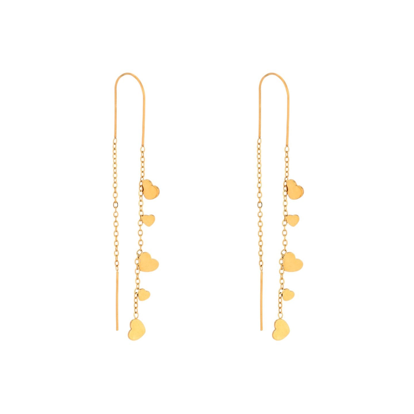 Boucles d'oreilles Alba en acier long coeur