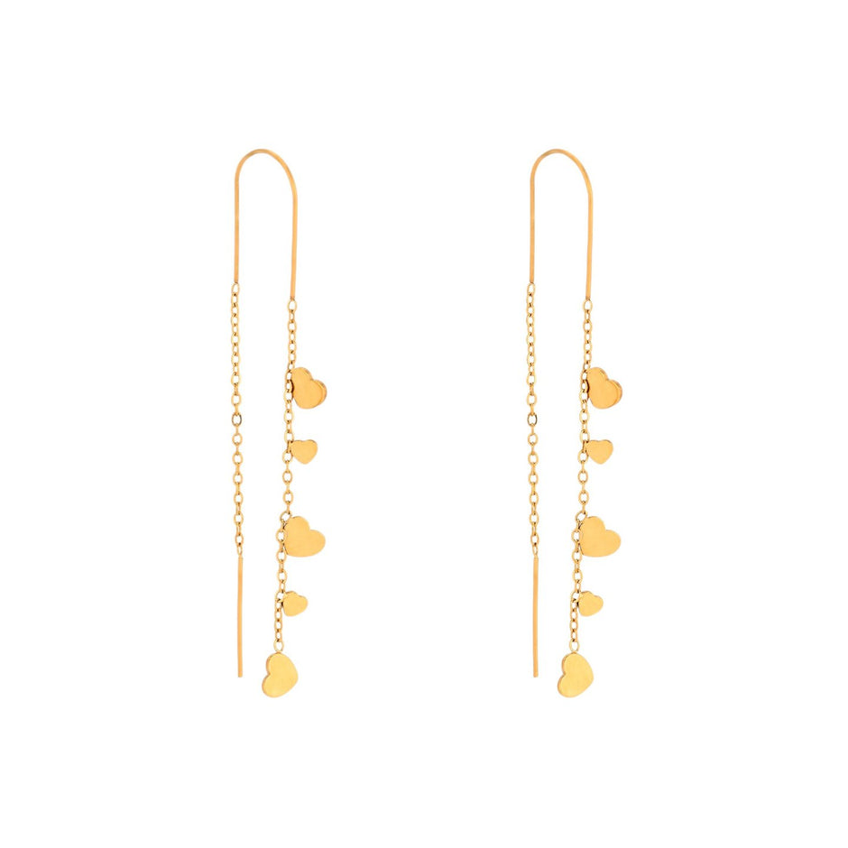 Boucles d'oreilles Alba en acier long coeur