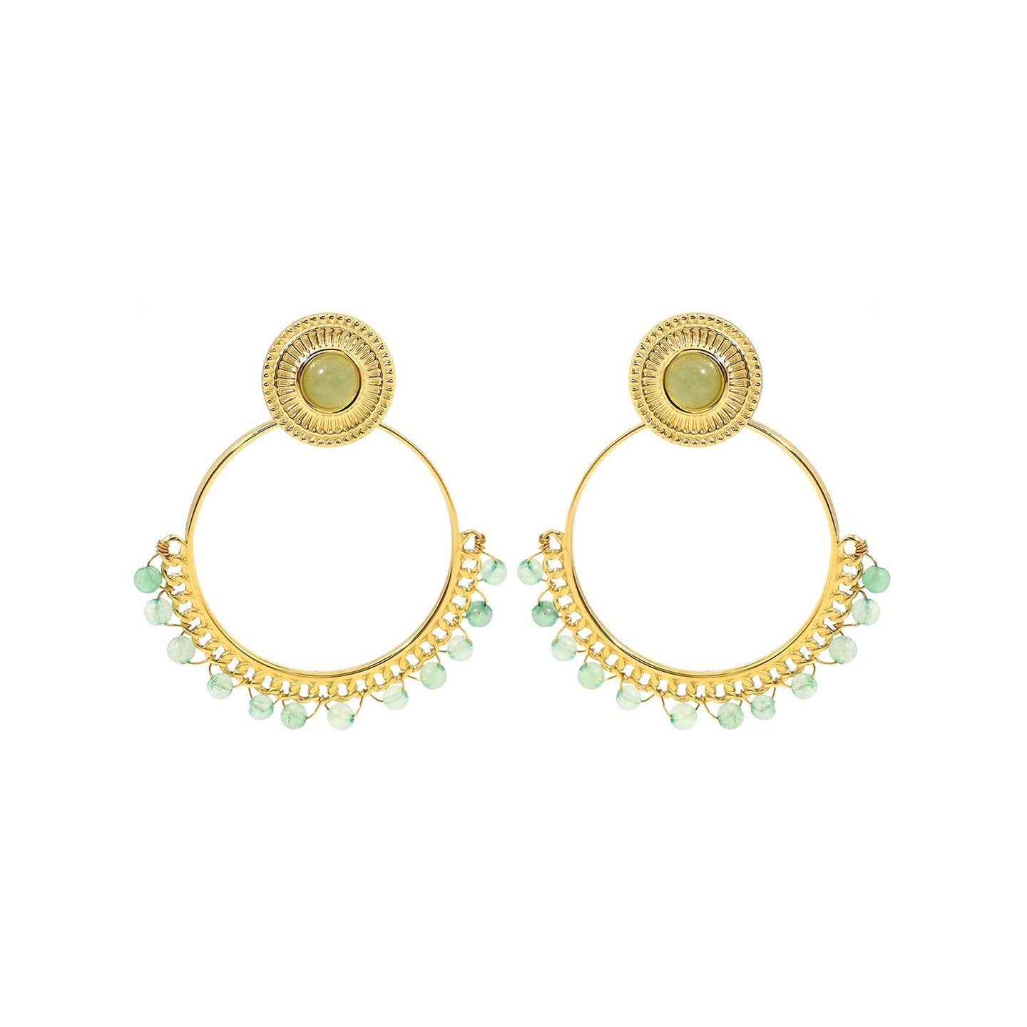 Boucles d'oreilles Esmée en acier pierres