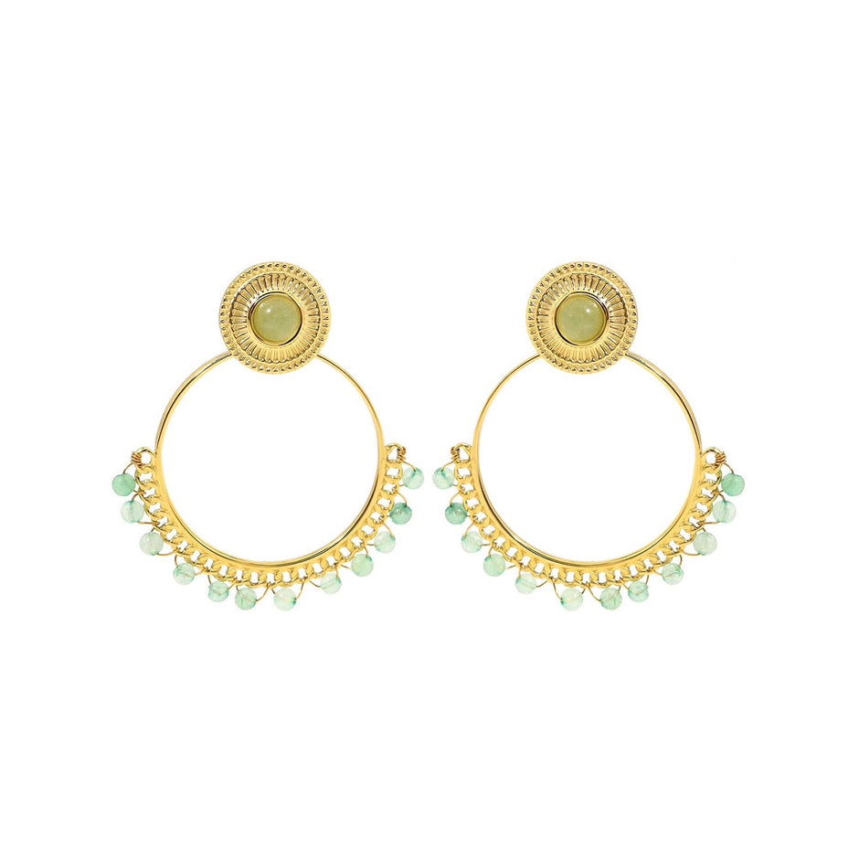 Boucles d'oreilles Esmée en acier pierres