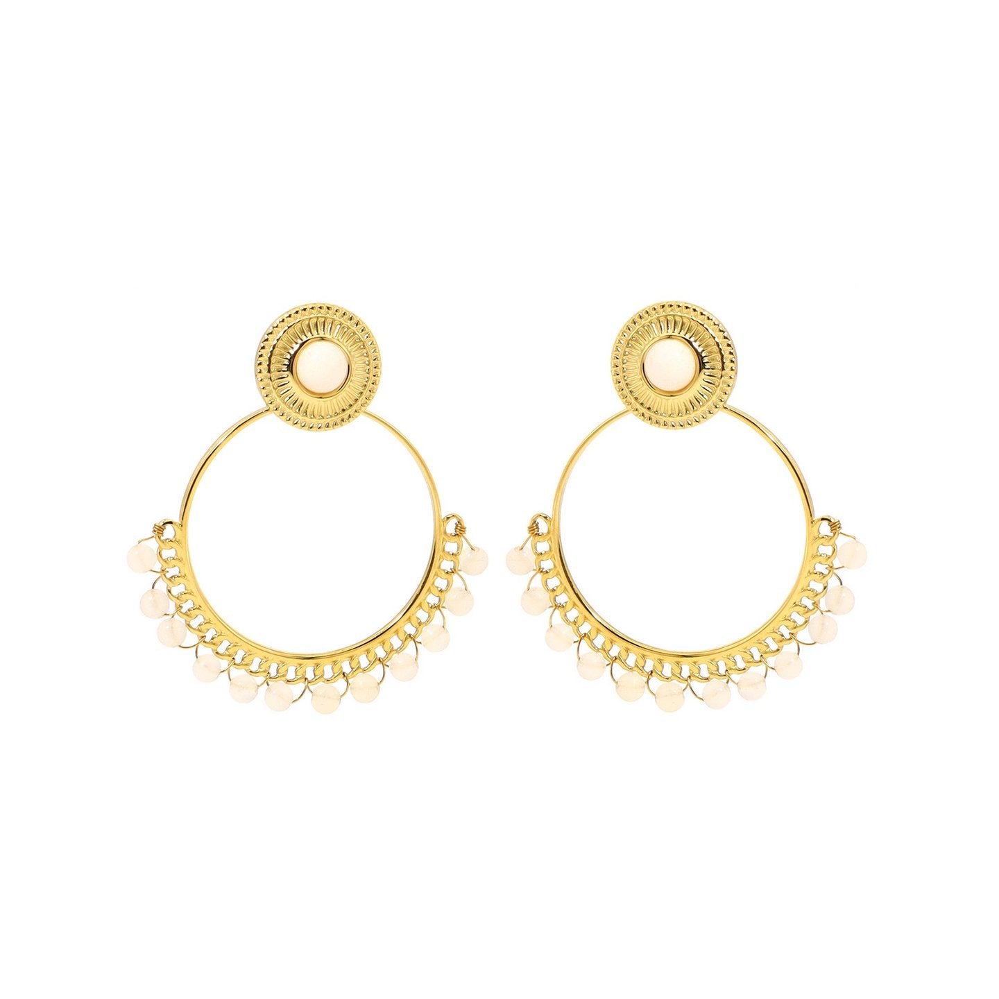 Boucles d'oreilles Esmée en acier pierres