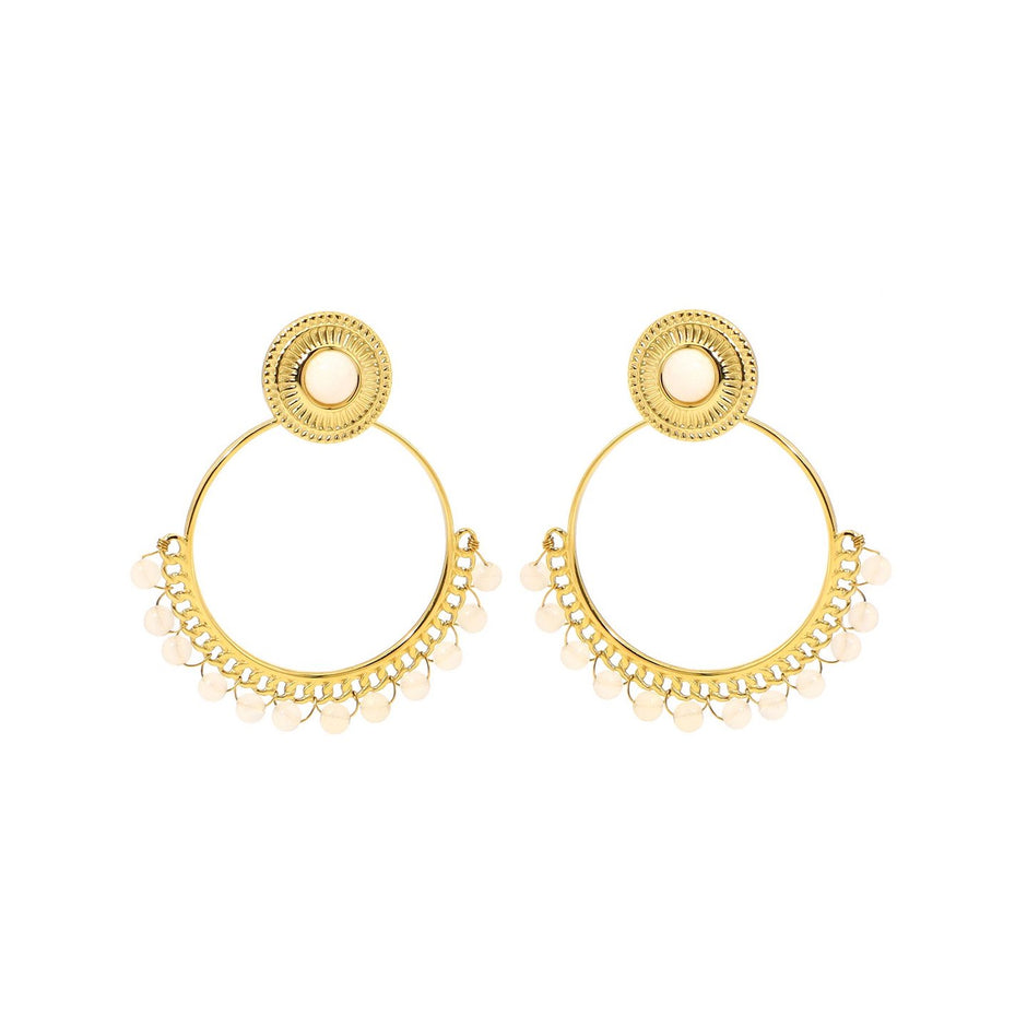 Boucles d'oreilles Esmée en acier pierres