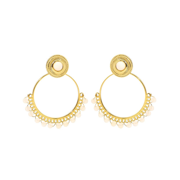 Boucles d'oreilles Esmée en acier pierres