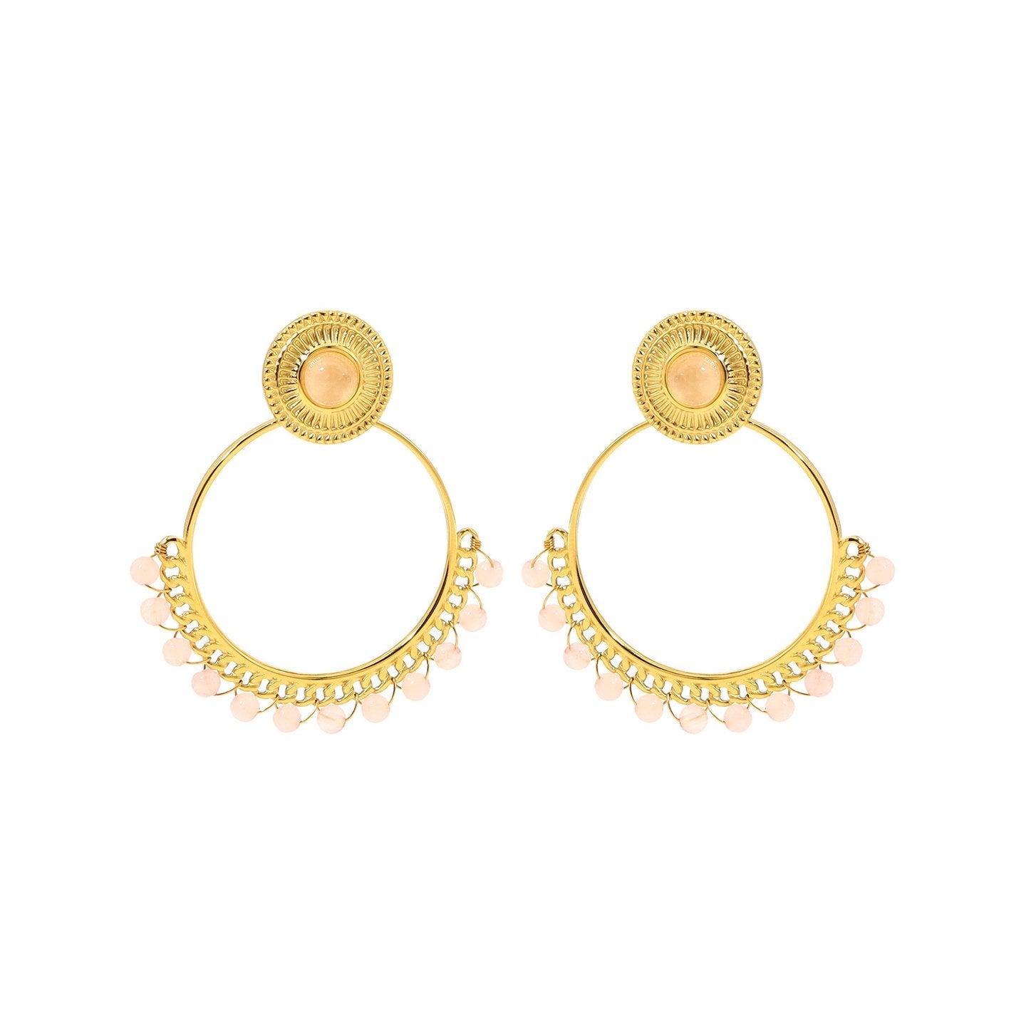 Boucles d'oreilles Esmée en acier pierres